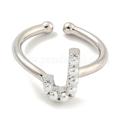 Anelli per polsini aperti da donna in ottone placcato a cremagliera&nbsp;RJEW-F162-01P-J
