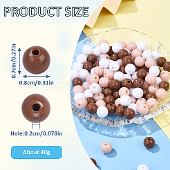 30g 3 couleurs perles acryliques opaques&nbsp;MACR-YW0003-44H