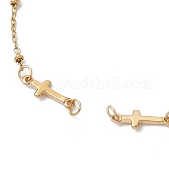 2 set di braccialetti con catena a maglie incrociate in acciaio inossidabile 304 da 2 colori&nbsp;AJEW-JB01380