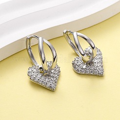 Messing Micro Pave klare Zirkonia Creolen&nbsp;EJEW-D322-08P