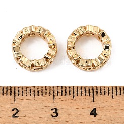 Perline europee in ottone micro pavé di zirconi cubici rondelle&nbsp;KK-C155-12G