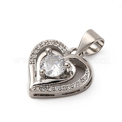 Pendentifs avec zircon cubiques à micro-pavés en laiton&nbsp;KK-P308-08P