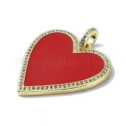 Pendenti con micro pavé di zirconi cubici con placcatura in vero ottone placcato oro 18k&nbsp;X-KK-B084-03G-08