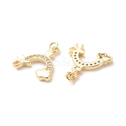 Pendenti in zirconi cubici trasparenti in micro pavè di ottone&nbsp;ZIRC-P099-02G