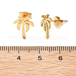 Pendientes de botón de acero inoxidable 304&nbsp;EJEW-I317-02G