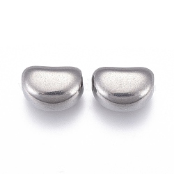 Perles en 304 acier inoxydable, cœur, couleur inoxydable, 8x5.5x5mm, Trou: 1.6mm