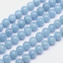 Aguamarina natural de hebras de perlas reronda, aaa grado, 8mm, agujero: 1 mm, aproximamente 48 pcs / cadena, 15.5 pulgada