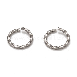 304 Stainless Steel Twisted Jump Rings, Open Jump Rings, Stainless Steel Color, 8.2x1.1mm, Inner Diameter: 6.5mm
