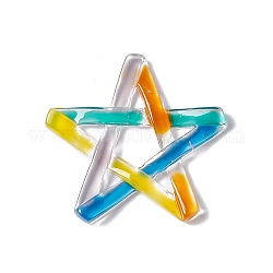 Cabochons en résine transparente, pentagramme, colorées, 40x42x4mm