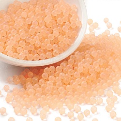 Perles rondes lumineuses en verre transparent, pas de trous / non percés, Grade a, Sandy Brown, 3~3.5mm, environ 7500 pcs / sachet 