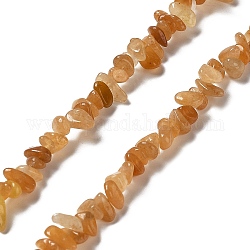 Natural Red Aventurine Beads Strands, Chip, 1~5x3~16x3~5mm, Hole: 0.8~0.9mm, 29.92~32.68''(76~83cm)