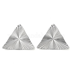 304 Stainless Steel Pendants, Triangle Charm, Stainless Steel Color, 24.5x27.5x2mm, Hole: 1.5mm