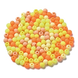 Smerigliato perle sintetiche opache, tondo, arancione, 6mm, Foro: 2 mm, circa 4545pcs/500g