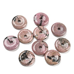 Pendenti con fibbia di sicurezza in porcellana rodonite naturale, 15~16x3~4mm, Foro: 3 mm