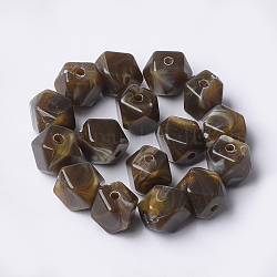 Perles acryliques, style de pierres fines imitation, polygone, chameau, 11.5x10x10mm, Trou: 2mm, environ 428 pcs/500 g