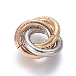 Ionenbeschichtung (IP) 304 Verbindungsringe aus Edelstahl, verriegelungsring, für bildende Halskette, Mehrfarben, 14x12.5x4.5 mm, Ring: 11x2 mm, Innendurchmesser: 7 mm