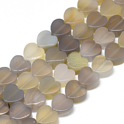 Grigio fili agata perline naturali, cuore, 10x10x5mm, Foro: 1.5 mm, circa 40pcs/filo, 14.5 pollice