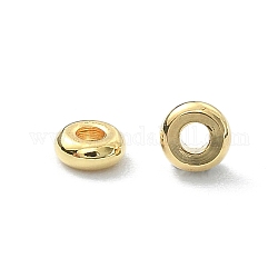 Perline di distanziatore in ottone, rondelle, vero placcato oro 18k, 3x1mm, Foro: 1 mm