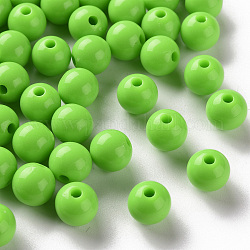 Opake Legierung Perlen, Runde, Rasen grün, 8x7 mm, Bohrung: 2 mm, ca. 111 Stk. / 500 g