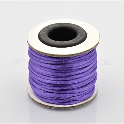 Cordons fil de nylon tressé rond de fabrication de noeuds chinois de macrame rattail, cordon de satin, mauve, 2mm, environ 10.93 yards (10 m)/rouleau