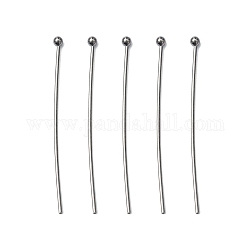 304 Stainless Steel Ball Head Pins, Stainless Steel Color, 35x0.7mm, 21 Gauge, Head: 1.9mm