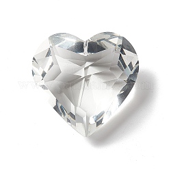 Transparent Glass Pendants, for Chandelier Crystal Hanging Pendants, Faceted, Heart, Clear, 44x45.5x25mm, Hole: 1.4mm