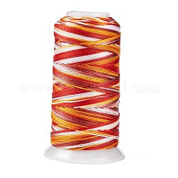Сегментная окрашенная круглая полиэфирная швейная нить, для ручного и машинного шитья, вышивка кисточкой, оранжевые, 3 слой 0.2 мм, около 1000 м / рулон