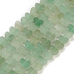Verde naturale perline avventurina fili, cuore, 7~7.5mm, Foro: 0.6 mm, circa 62pcs/filo, 14.80''~15'' (37.6~38.1 cm)