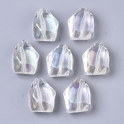 Transparent Acrylic Beads, AB Color Plated, Nuggets, Clear AB, 19~20x14x9.5mm, Hole: 1.4mm