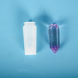 Moldes de silicona de cristal péndulo, moldes colgantes de cristales de cuarzo, para resina uv, fabricación de joyas de resina epoxi, blanco, 2.1x1.9x5.7 cm, diámetro interior: 1x1.1 cm