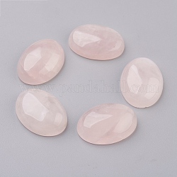 Cabujones de espalda plana de cuarzo rosa natural, oval, 40x30x8.5mm