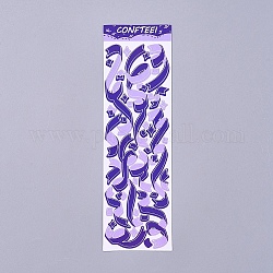 Dekorative etiketten aufkleber, diy handgefertigte Sammelalbum Fotoalben, lila, 165x50x0.5 mm, Muster: 6~72 mm