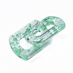 Transparent Acrylic Linking Rings, Quick Link Connectors, for Cable Chains Making, Twist Oval, Medium Sea Green, 30.5x20.5x4mm, Inner Diameter: 8x18mm
