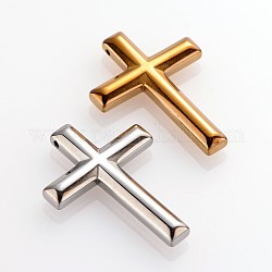 Electroplate Non-Magnetic Synthetic Hematite Pendants, Cross, Mixed Color, 42x30x6mm, Hole: 1mm