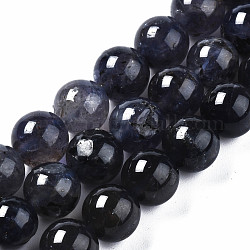 Fili di perle di iolite / cordierite / dicroite naturali, tondo, 8mm, Foro: 1 mm, circa 46pcs/filo, 15.35 pollice (39 cm)