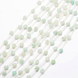 Natural Flower Amazonite Beads, Rose, 8x6~7mm, Hole: 1mm