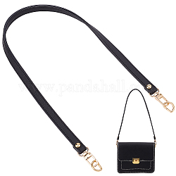 Taschenriemen aus PU-Leder, breite Taschengriffe, mit Drehverschluss und D-Ringen aus Zinklegierung, Zubehör für die Handtaschenherstellung, Schwarz, 63.5 cm