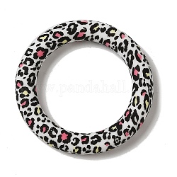 Silicone Beads, Ring, Black, 65x10mm, Hole: 3mm