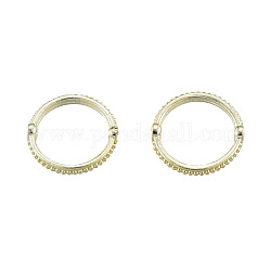 Marcos de cuentas de latón, marcos de círculo, anillo, sin níquel, real 14k chapado en oro, 13x13x2.5mm, agujero: 0.9 mm