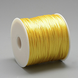 Filo nylon, cordoncino di raso rattail, oro, circa 1mm, circa 76.55 iarde (70 m)/rotolo