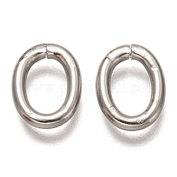 201 anillo de salto de acero inoxidable, anillos del salto abiertos, oval, color acero inoxidable, 12x9x2mm, diámetro interior: 8x5 mm