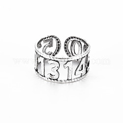Мужские железные кольца на запястье, открытые кольца, без кадмия и без свинца, античное серебро, размер США 5 1/4 (15.9 мм)