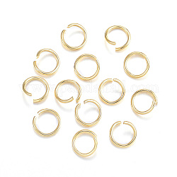 304 anelli di salto in acciaio inox, anelli di salto aperti, vero placcato oro 24k, 18 gauge, 8x1mm