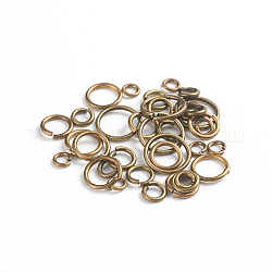 Anelli di ottone salto, anelli di salto aperti, bronzo antico, 4~10x0.8~1mm, diametro interno: 2.4~8mm