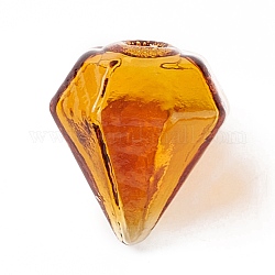 Bottiglie in vetro soffiato fatte a mano, per la realizzazione di pendenti in fiala di vetro, diamante, cioccolato, 16~17x15~15.5x13.5~14.5mm, Foro: 2.5~5 mm
