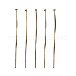 Jewelry Findings, Iron Flat Head Pins, Antique Bronze, 50x0.75~0.8mm, about 4300pcs/1000g
