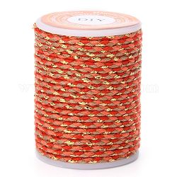 Cordón de polialgodón de 4 capa, cuerda de algodón macramé hecha a mano, para colgar en la pared de cuerda, diy artesanal hilo de tejer, naranja, 1.5mm, alrededor de 4.3 yarda (4 m) / rollo