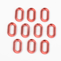 Transparent Acrylic Linking Rings, Quick Link Connectors, for Cable Chains Making, Unwelded, Oval, Crimson, 27x16.5x4.5mm, Inner Diameter: 18x7.5mm