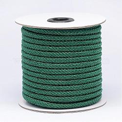 Braided Polyester Cord, Teal, 6x3mm, about 25yards/roll