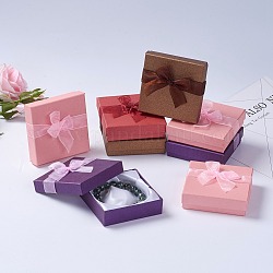 Saint Valentin Cadeaux boîtes Forfaits boîtes bracelet en carton, couleur mixte, environ9 cm de large, 9 cm de long, 2.7 cm de haut